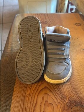 adidas Kids Grey High-Top Velcro Sneakers